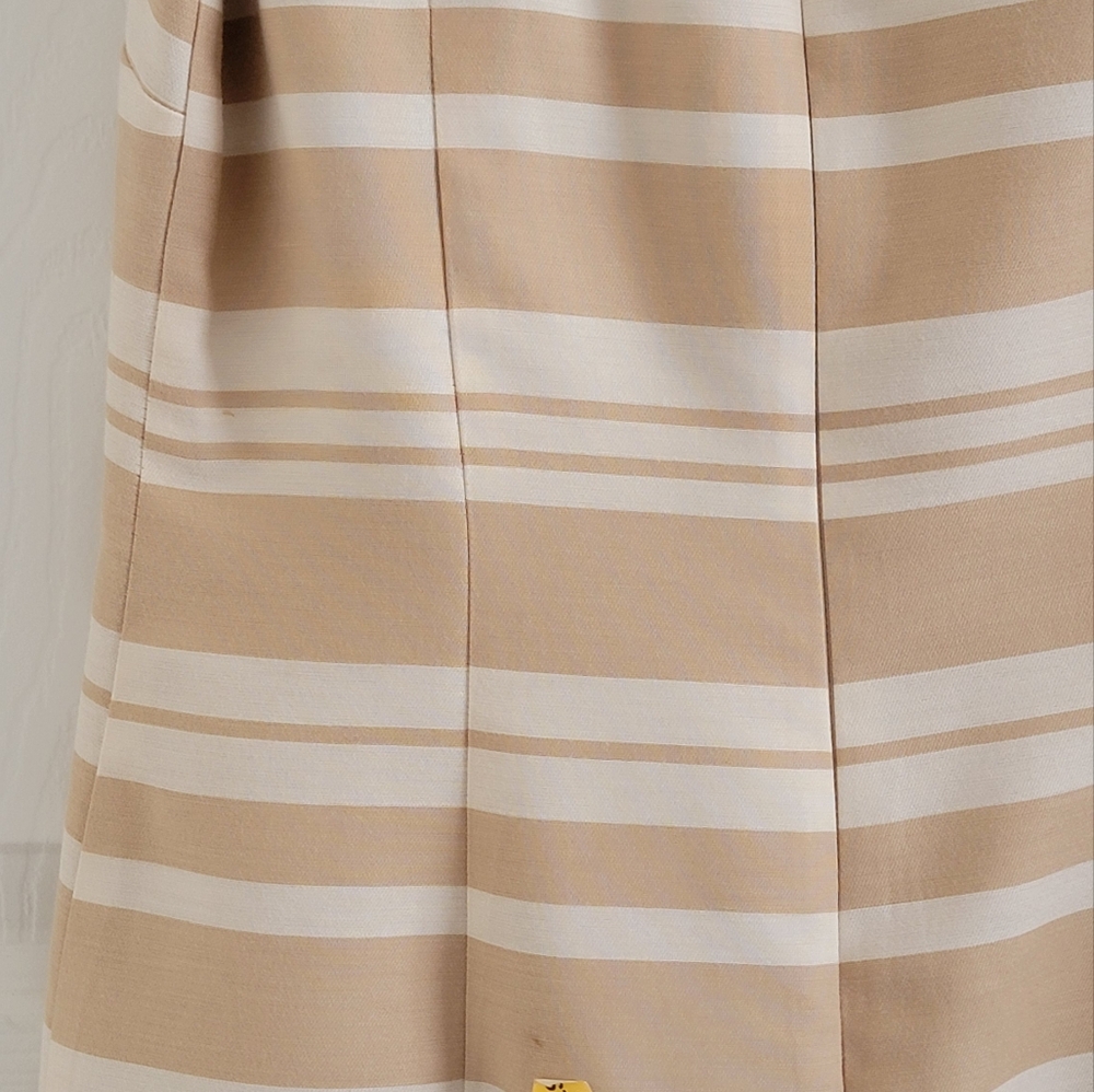 Banana Republic Tan and Cream Striped Boatneck Shift Dress, Size 2 - Picture 5 of 16